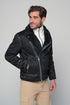 Leather Fleece Jacket - Black